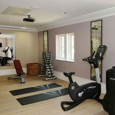 Gym interior and fitness machines