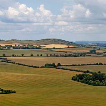 View onto the valley from a hill