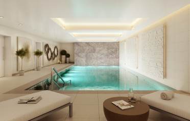 Indoor pool with soft lighting
