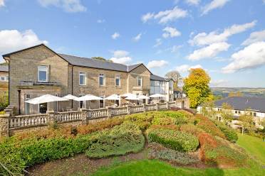 Clevedon House enjoys a commanding hilltop position View on the terrace at Clevedon House