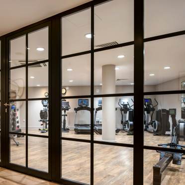 Gym area through a glass wall