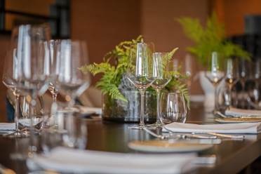 Close up of a table arrangement in the restaurant