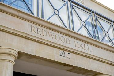 Redwood Hall entrance close-up