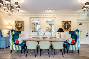 Bright dining room interior