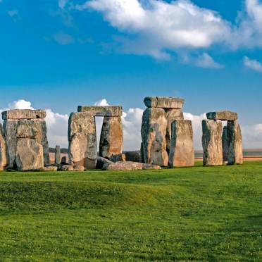 Standing stones under a big blue sky