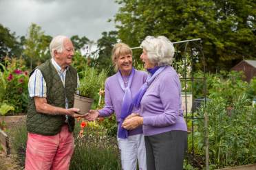 Seniors enjoying gardening