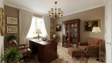 Traditionally furnished study in Coat Plaster using Audley AI design tool