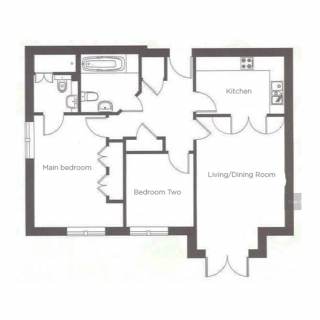 2d floor plan of a two bedroom apartment