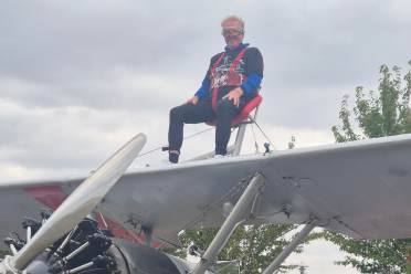 Norman completes his first ever Wing Walk at 80 years