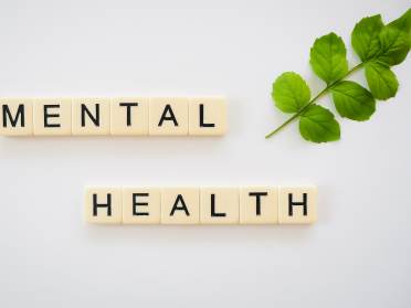 'Mental health' spelled in Scrabble tiles