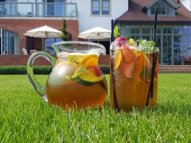 Pimms on the lawn at Chalfont Dene