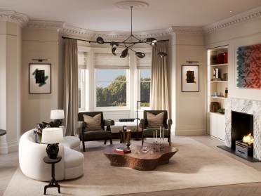 Large drawing room with modern furnishings