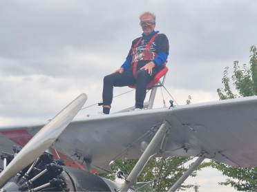 Norman completes his first ever Wing Walk at 80 years