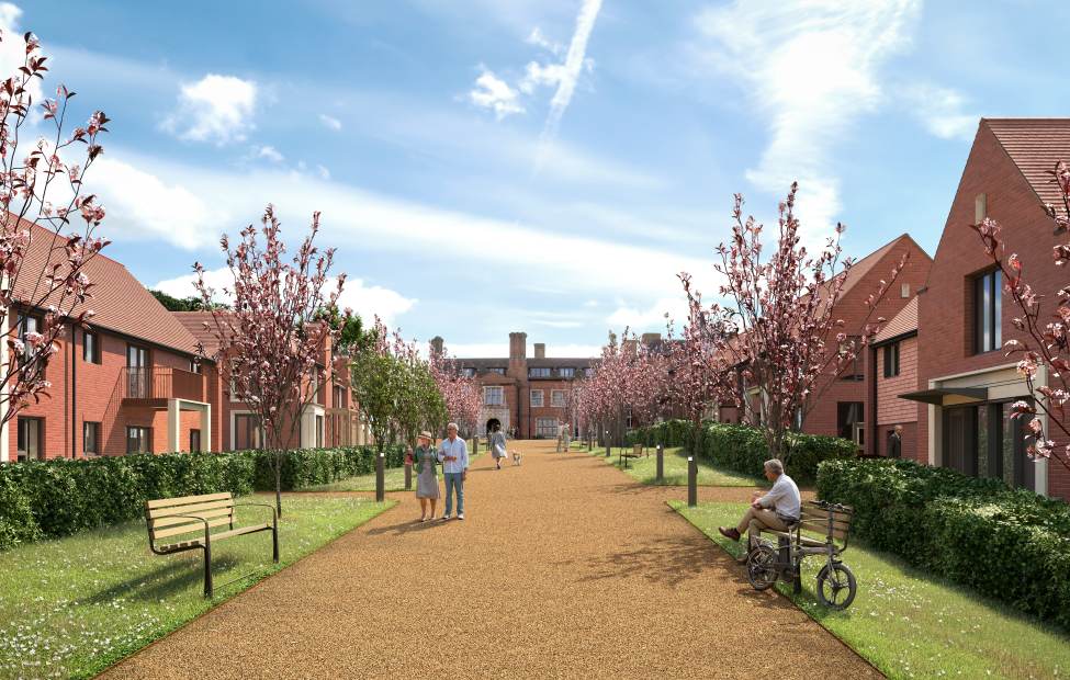 CGI of Headley Court retirement village in Epsom