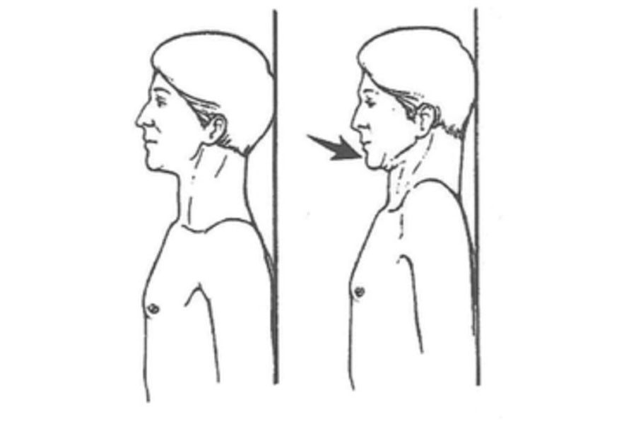 Physio tip of the month Chin Tucks for posture Audley Villages