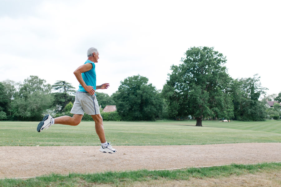 A man running in the park