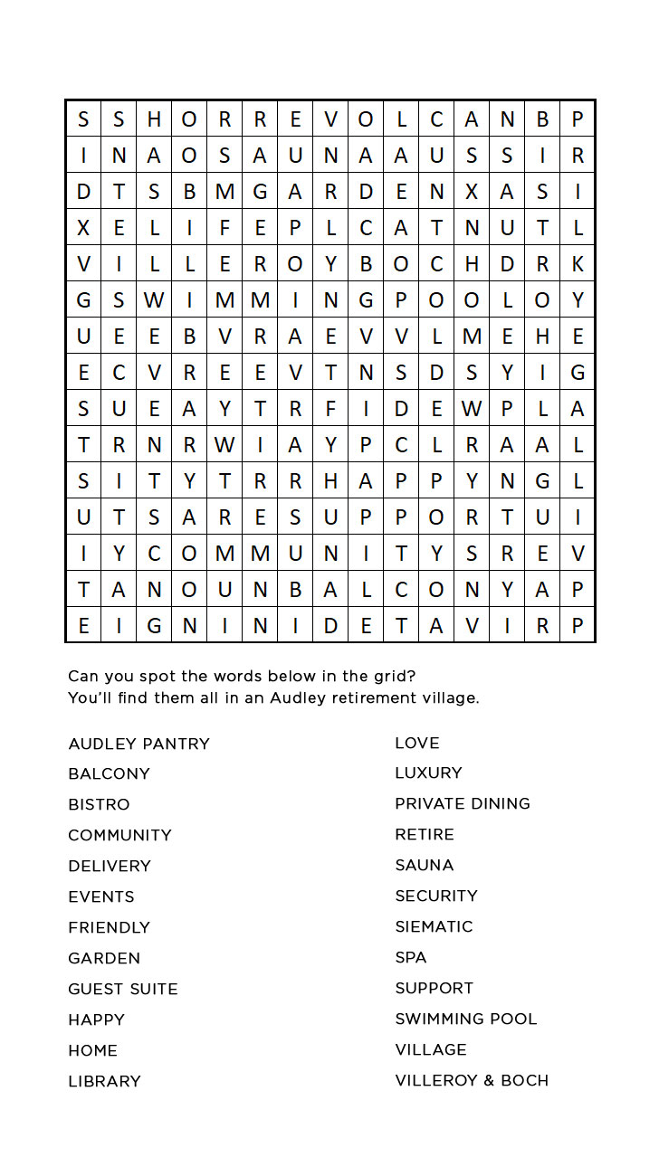 retirement wordsearch